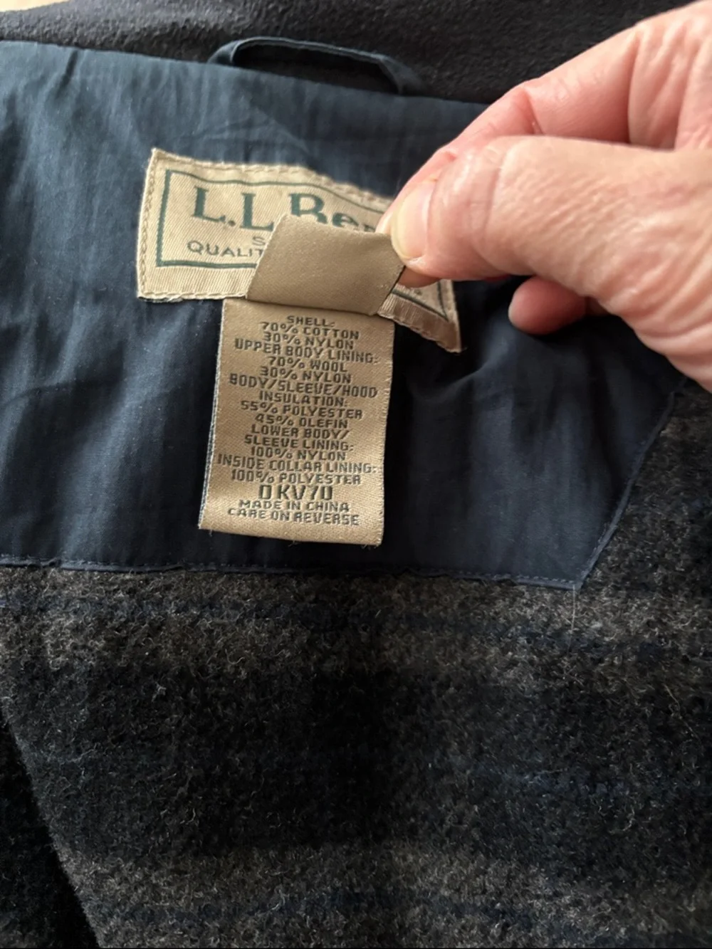 L.L. Bean Men’s Thinsulate Long Parka Jacket Large Wool Blend Lined Trench Coat - Picture 11 of 12